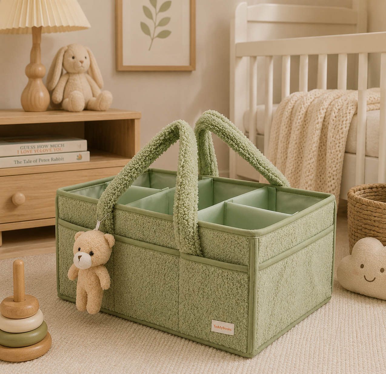 Plush Diaper Caddy Organizer