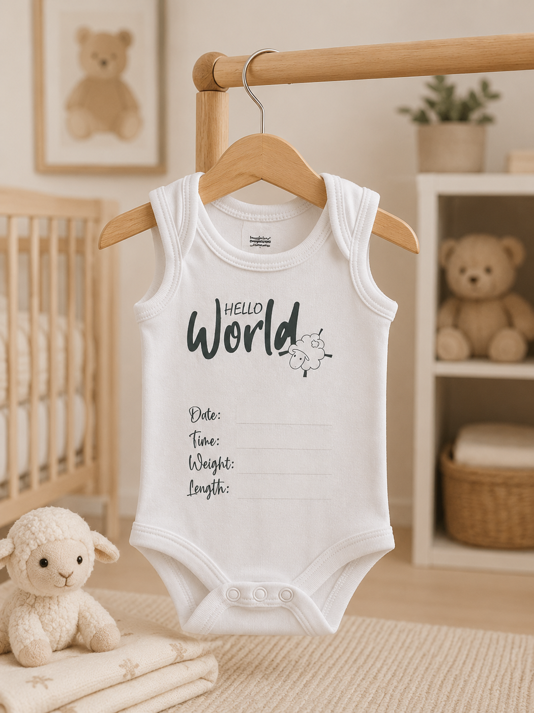 Hello World Baby Sleeveless Vest