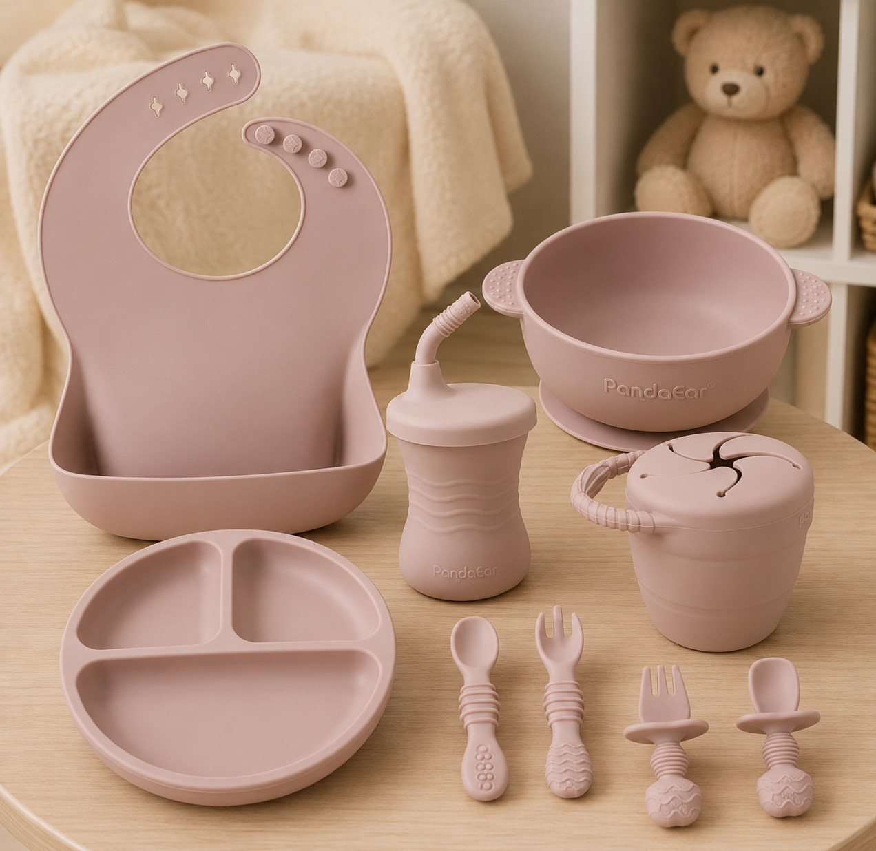9-Piece Silicone Baby Feeding Set