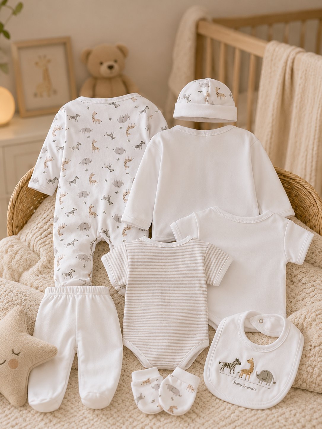 8-Piece Newborn Cotton Essentials Gift Set