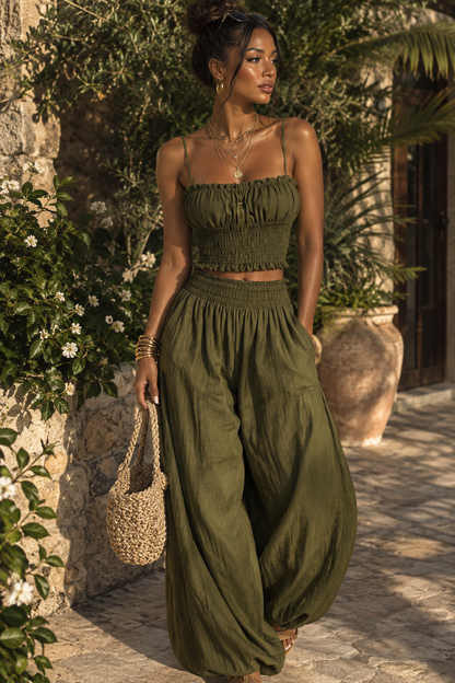 The Amara Olive Two-Piece Set