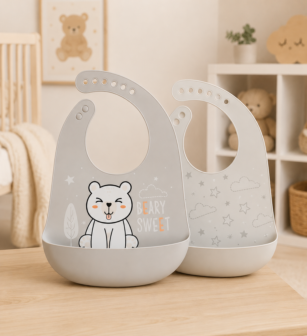 Soft Silicone Bib 2 Pack