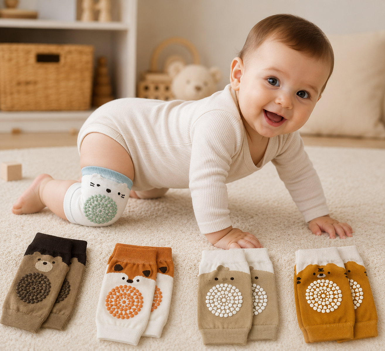 5 Pairs Baby Crawling Knee Pads