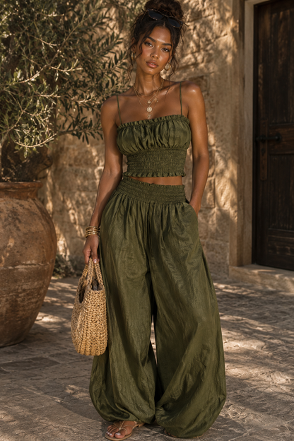 The Amara Olive Two-Piece Set