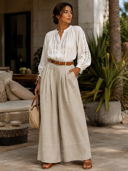Riviera Wide-Leg Trousers