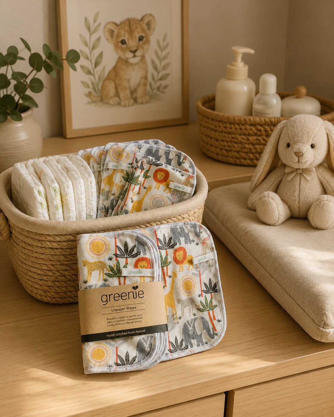 Greenie PureCare Washable Baby Wipes –  8 Pack