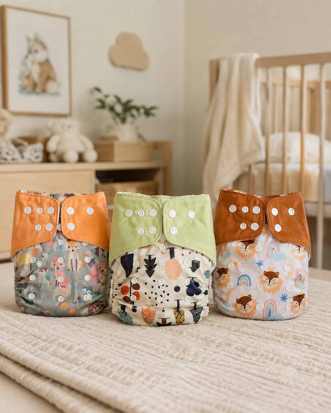 Reusable Washable Nappy Set – 3 Pack