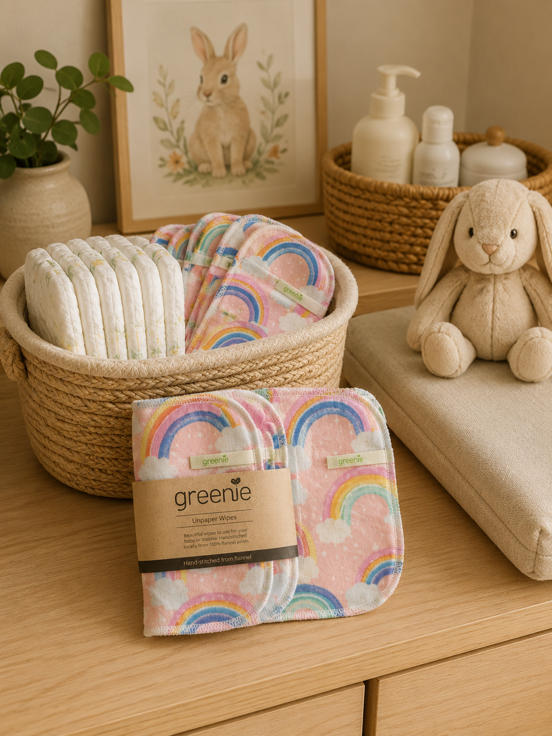 Greenie PureCare Washable Baby Wipes –  8 Pack