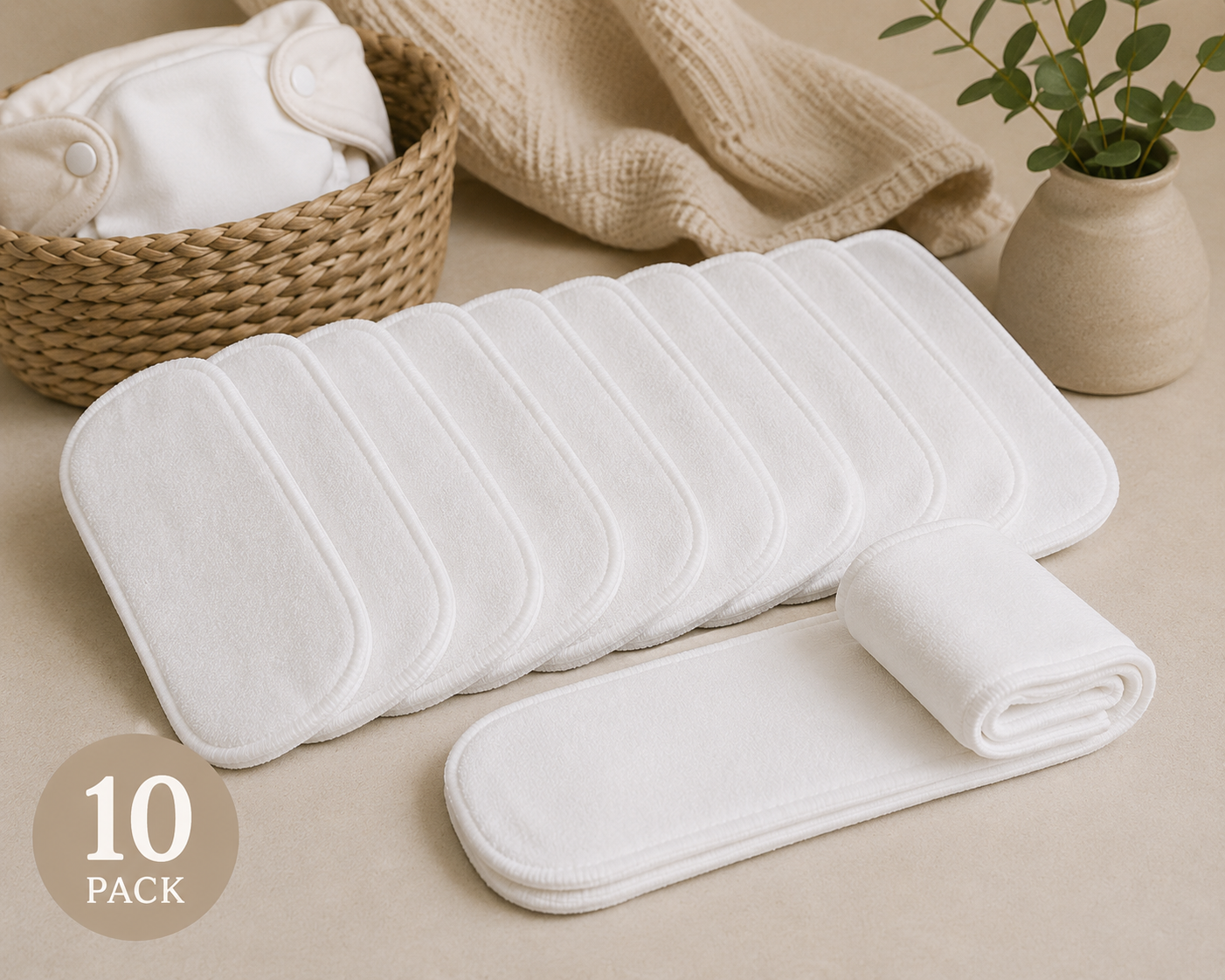 Reusable Cloth Nappy Inserts 10 pack
